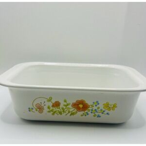 Corning Ware Vintage Wildflower Casserole Dish MC-1-B 7 x 5 1/2 x 2 (No Lid)